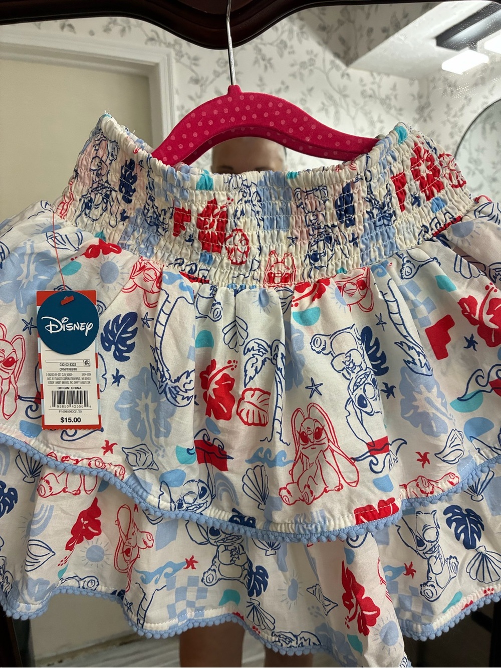 Disney White Skirt with Red, Blue & Teal Character Print